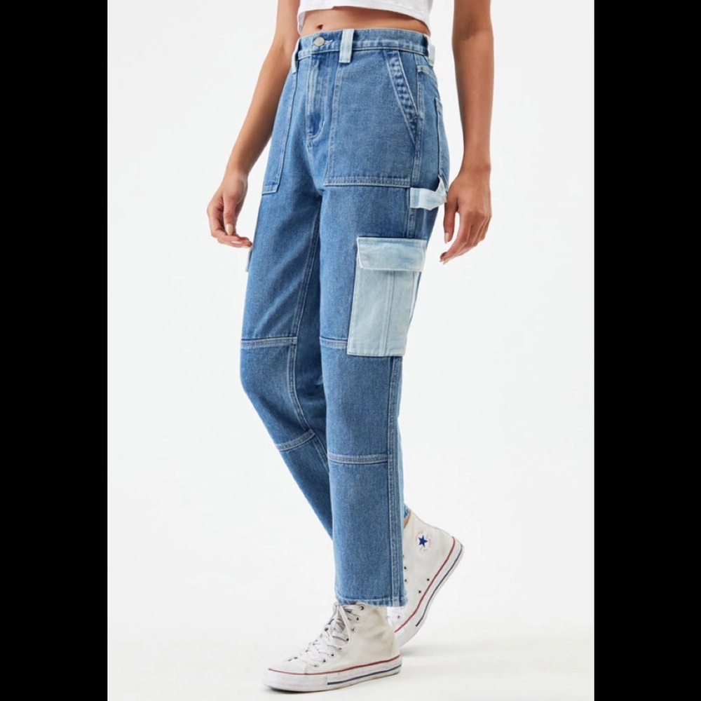 High-Rise Cargo Jeans
